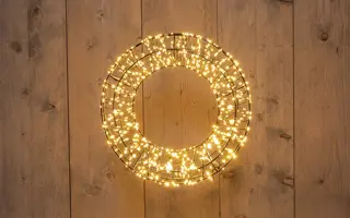 LED Kerstkrans metaal - 36x8 cm