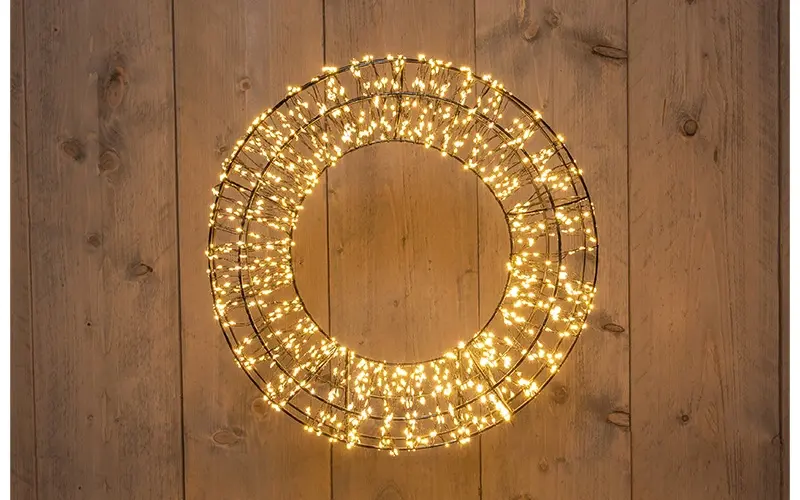 LED Kerstkrans metaal - 48x10 cm