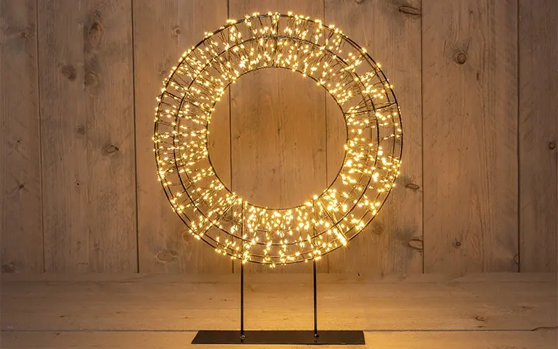 LED Kerstkrans op voet 36x8 cm - afbeelding 1