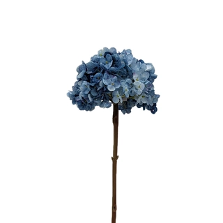 Kunstbloem Hortensia 66 cm - Blauw/Groen