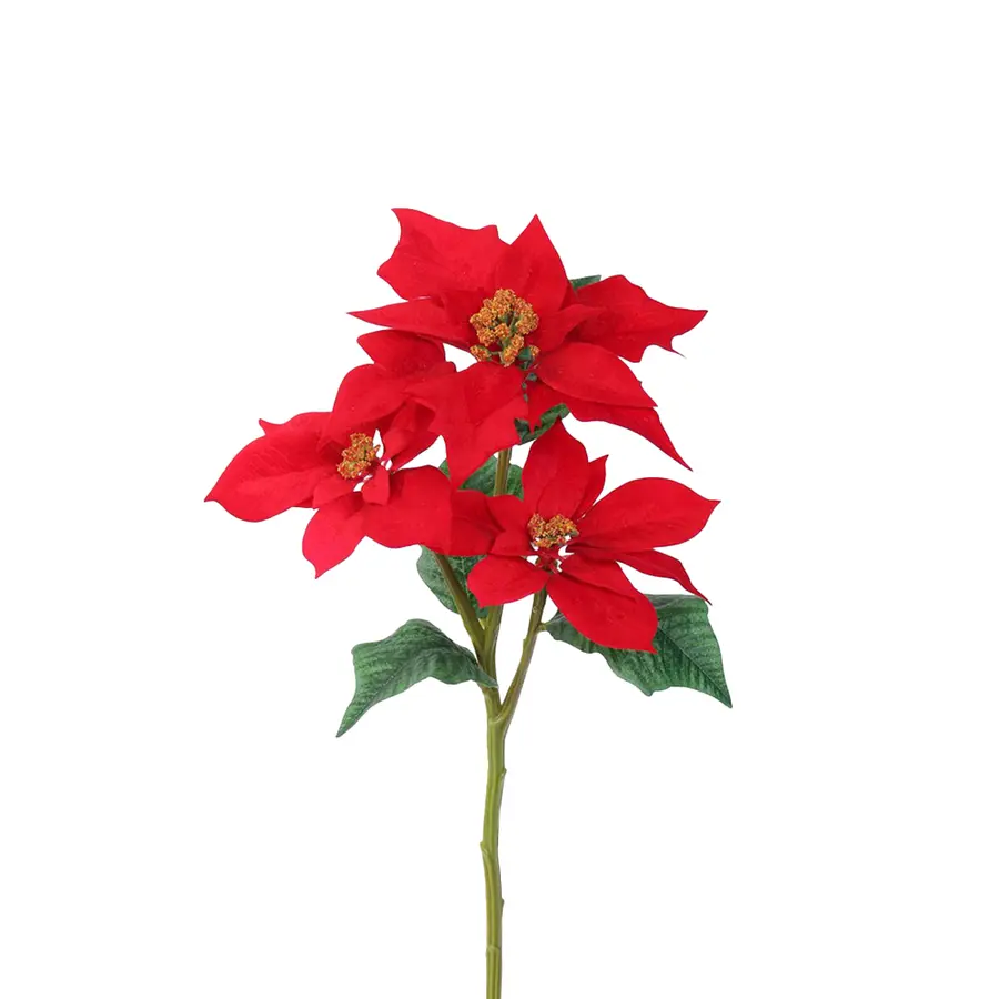 Kunstbloem Poinsettia Rood - 47 cm