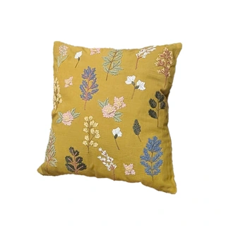 Sierkussen Bloemen Okergeel - 45x45 cm | De Boet