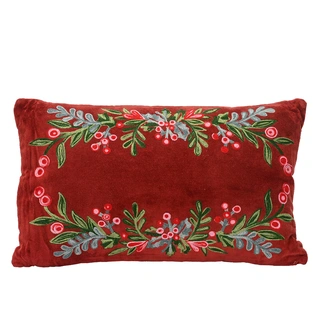 Kerstkussen met Kersttak Rood - 50x30 cm | De Boet