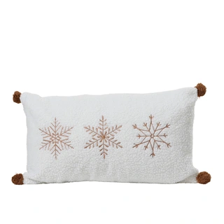 Kerstkussen Sneeuwvlokjes Wit - 50x30 cm | De Boet
