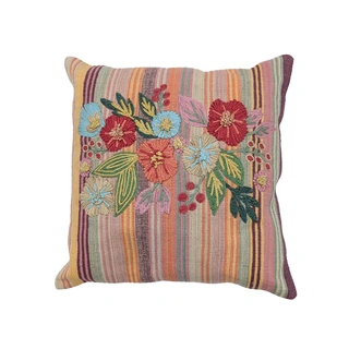 Sierkussen Strepen Bloemen Multi - 45x45 cm | De Boet