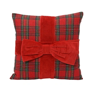 Kerstkussen met Strik Rood - 45x45 cm | De Boet