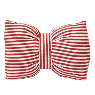 Kerstkussen Strik Gestreept Rood - 60x40 cm | De Boet