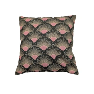 Sierkussen Waaiers Groen/Roze - 45x45 cm | De Boet