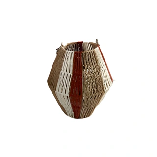 Lantaarn Diamant Rood/Wit Gestreept - 24 cm | De Boet