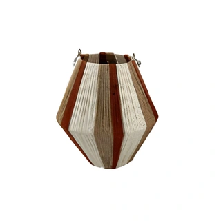 Lantaarn Diamant Rood/Wit Gestreept - 24 cm | De Boet