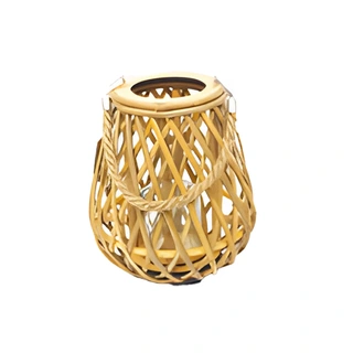 Lantaarn Gekruisd Riet met Hengsel - 25 cm | De Boet