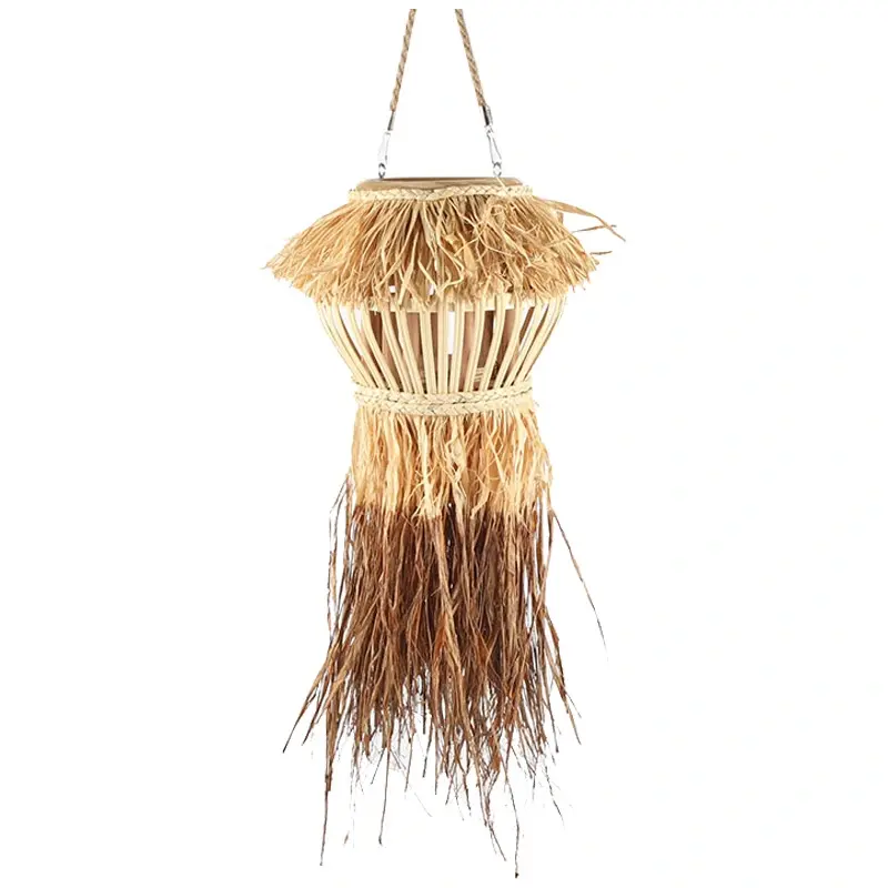 Lantaarn Hang Raffia Naturel - 22x60 cm