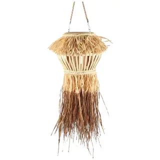 Lantaarn Hang Raffia Naturel - 22x60 cm