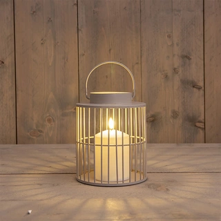 Lantaarn met LED Kaars Zand - Ø15x18 cm | De Boet
