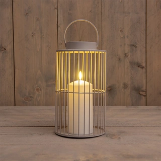 Lantaarn met LED Kaars Zand - Ø15x26 cm | De Boet
