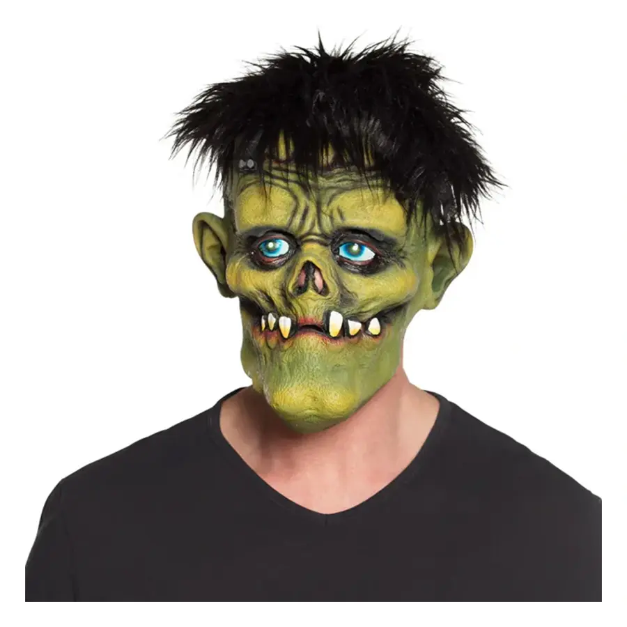 Latex hoofdmasker Creepy monster met haar