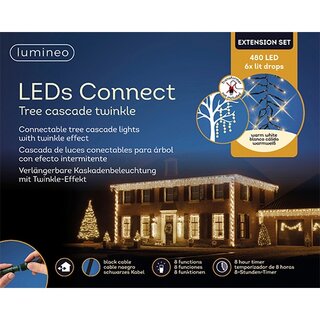 Cascade LED Twinkel Zwart Uitbreidingsset - afbeelding 1