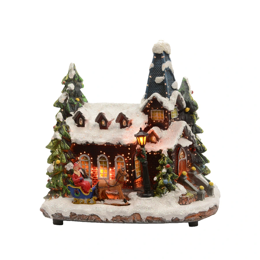 Kerstdorp LED Besneeuwde Kerk - 18x26x27 cm - afbeelding 1