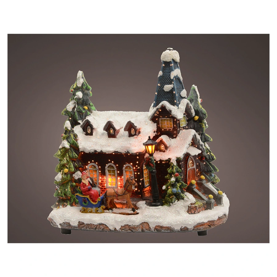 Kerstdorp LED Besneeuwde Kerk - 18x26x27 cm - afbeelding 2