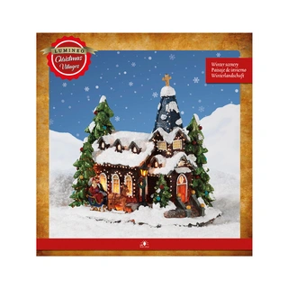 Kerstdorp LED Besneeuwde Kerk - 18x26x27 cm - afbeelding 3