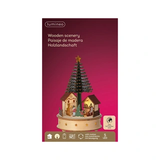 LED Kerstboom met Huis - Ø15x25 cm - afbeelding 2