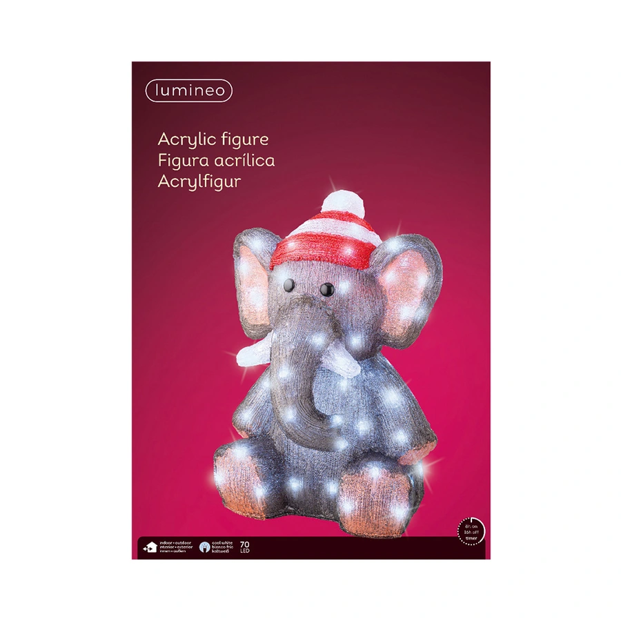 LED Olifant Acryl - 46 cm - afbeelding 3