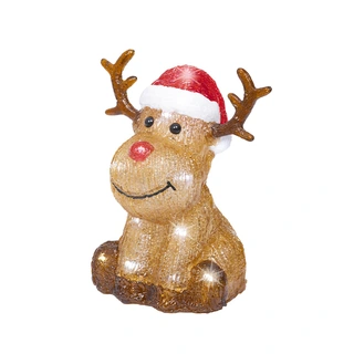 LED Rendier Zittend Acryl - 20 cm