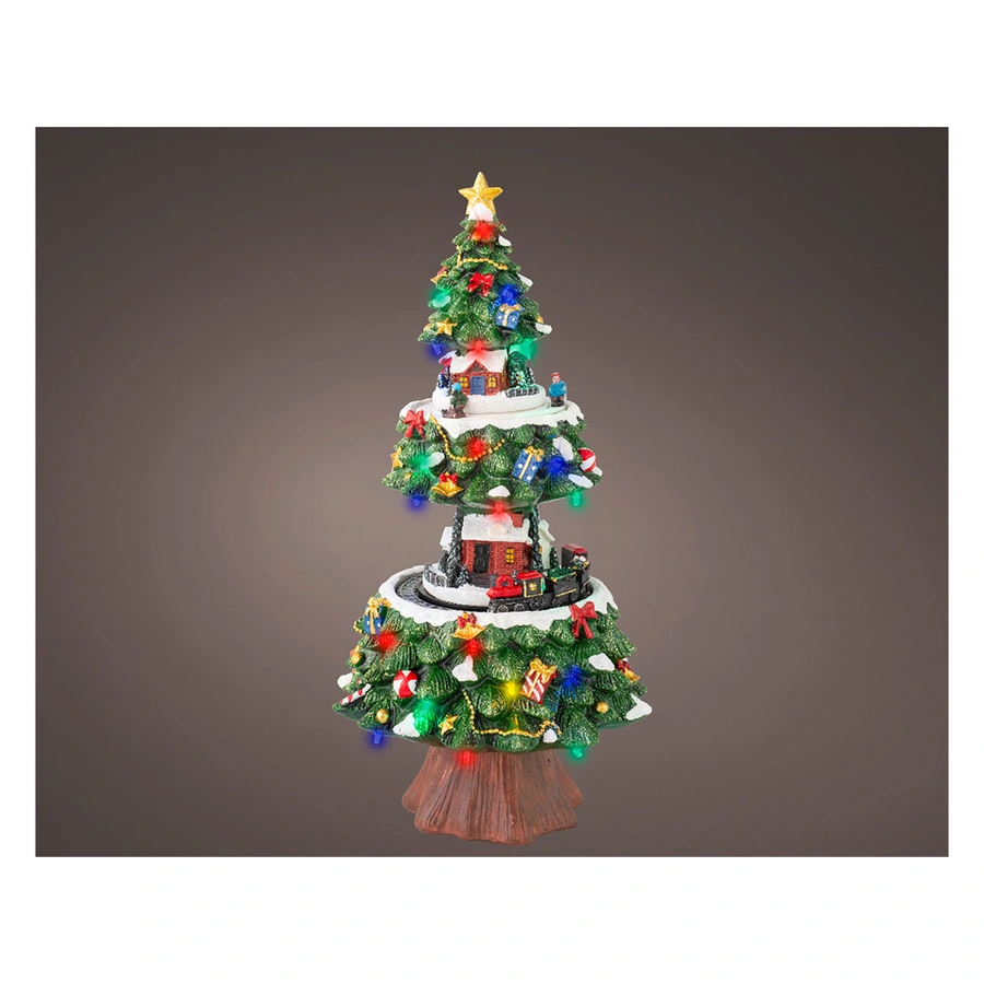 Kerstdorp LED Kerstboom met Treintje - Ø21x41 cm - afbeelding 2