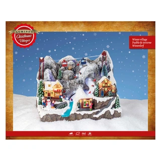 Kerstdorp LED Tafereel Bergdorp - 25,5x37,5x28,5 cm - afbeelding 3