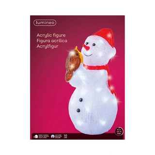 LED Sneeuwpop Acryl - 37 cm - afbeelding 3