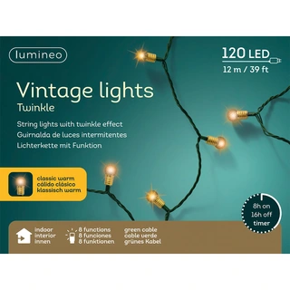 LED Vintage Kerstboomverlichting Twinkel Groen - 12 m - afbeelding 3