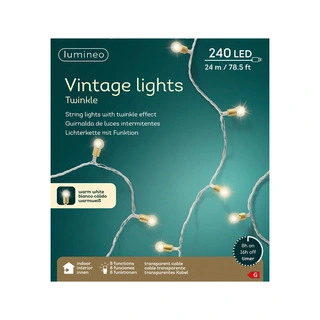 LED Vintage Kerstboomverlichting Twinkel Transparant - 24 m - afbeelding 5