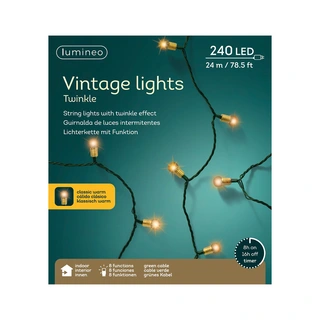 LED Vintage Kerstboomverlichting Twinkel Groen - 24 m - afbeelding 5