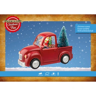 LED Auto Kerstman Scenery - 10x22,5x14 cm - afbeelding 2