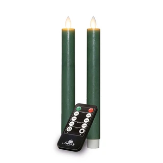 LED Dinerkaarsen Rustiek Wax Jade Groen 23 cm | De Boet