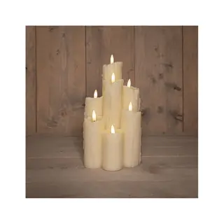 LED Druipkaars Bundel Ivoor - Ø15x25,5 cm - afbeelding 2