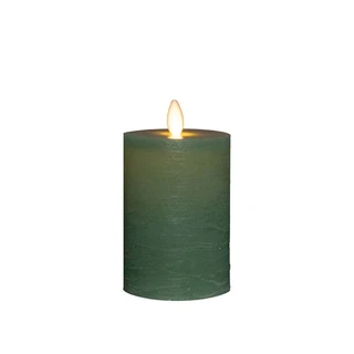 LED Kaars Rustiek Wax Jade Groen Ø7,5x10 cm | De Boet