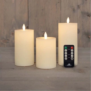 LED Kaarsen Set Rustiek Wit - 3 st. | De Boet