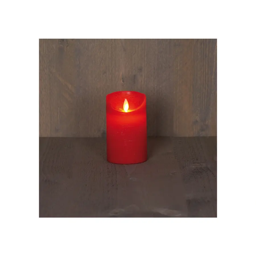 LED Kaars Rustiek 7,5x12,5 cm - Rood