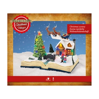 Kerstdorp LED Tafereel Kerstdorp in Boek - 14,5x21x16 cm - afbeelding 3