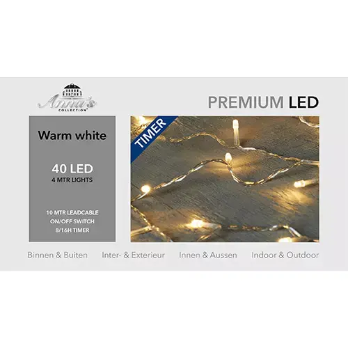 LED Kerstverlichting Transparant 4 m - Warm wit