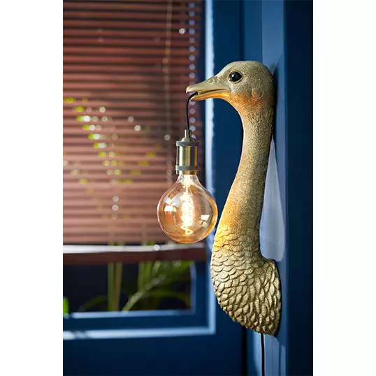 linnen Afleiding Ja Light & Living Wandlamp Ostrich 18x15,5x57,5 cm - Goud | De Boet