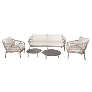 Buitengewoon Boet Kaprun Sofa Loungeset - Bruin/Wit