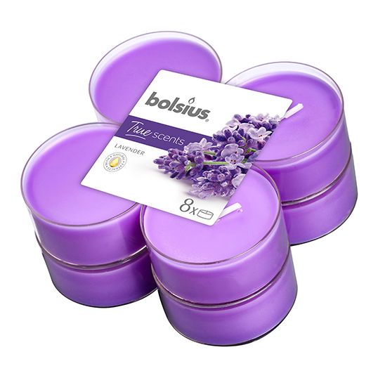 Bolsius Geurmaxilichten True Scents Lavender - 8 st.