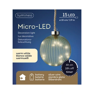 Micro LED Bal Groen - Ø10 cm - afbeelding 3