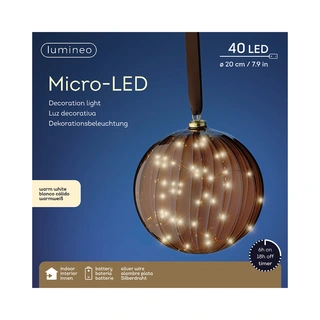 Micro LED Bal Bruin - Ø20 cm - afbeelding 2