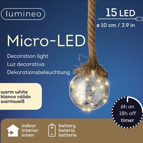 Micro LED ball ID Silver crackling - 10x80 cm - afbeelding 2