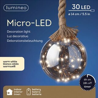 Micro LED ball ID Smokey grey - 100 cm - afbeelding 2