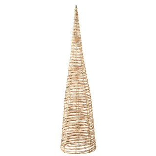Micro LED Kegel Wicker Naturel - Ø23x90 cm | De Boet