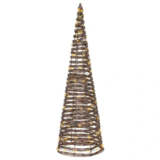 Micro LED Kegel Wicker Bruin - Ø18x60 cm | De Boet